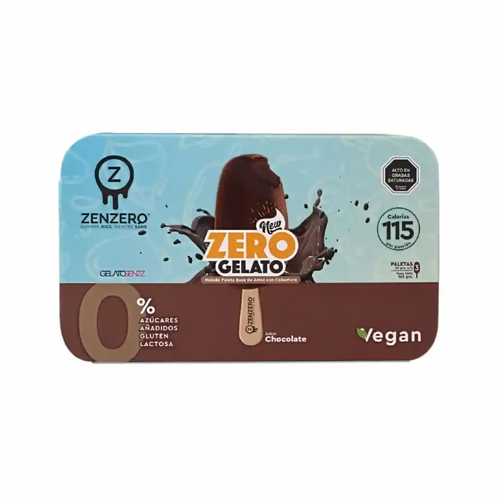 Zenzero Helado Paleta Zero Chocolate