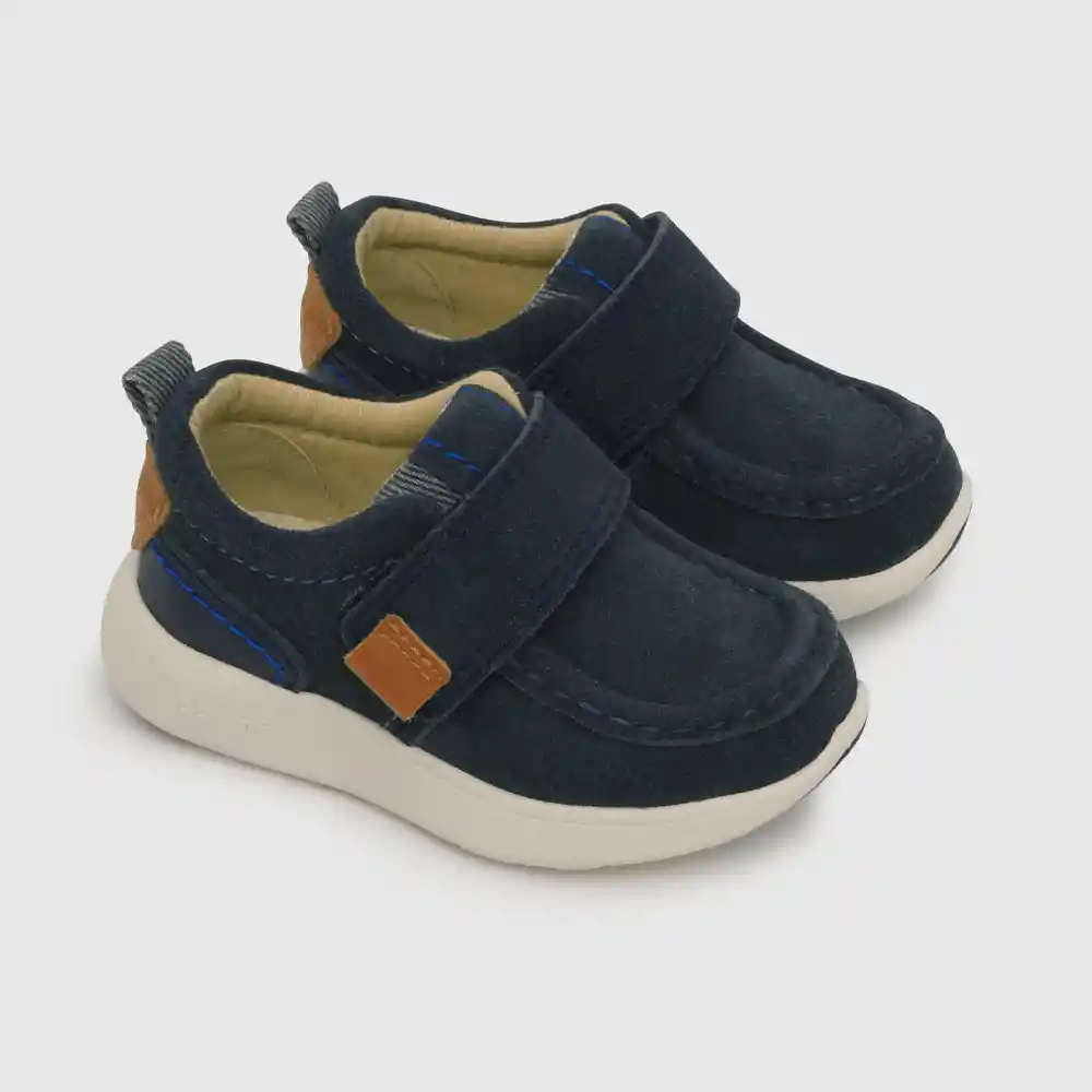 Zapatos Velcro Grueso Niño Azul Talla 27