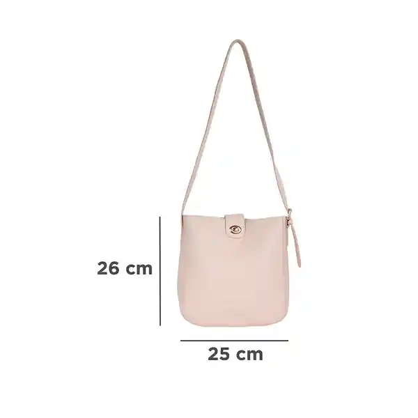 Miniso Cartera Crossbody Cuadrada Con Twist Lock Albaricoque