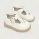 Zapatos Reina de Vestir Charol Flor Niña Blanco Talla 25 Opaline
