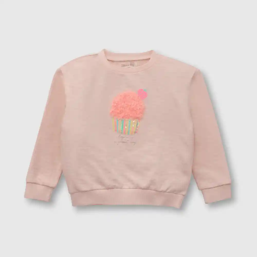 Polerón Cupcake De Niña Rosado Talla 3/6 Meses