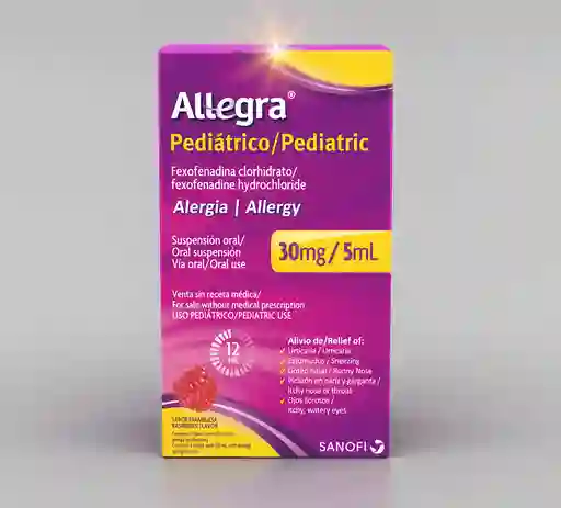 Allegra Suspensión Oral con Sabor a Frambuesa (30 mg)