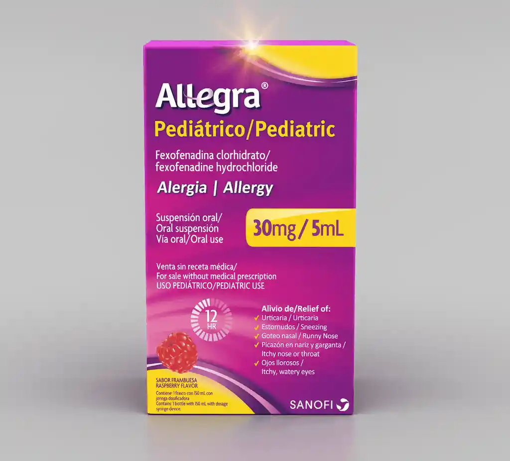 Allegra Suspensión Oral con Sabor a Frambuesa (30 mg)