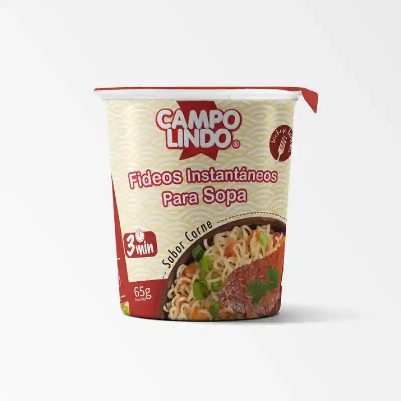 Campo Lindo Fideo Instantáneo para Sopa Sabor Carne