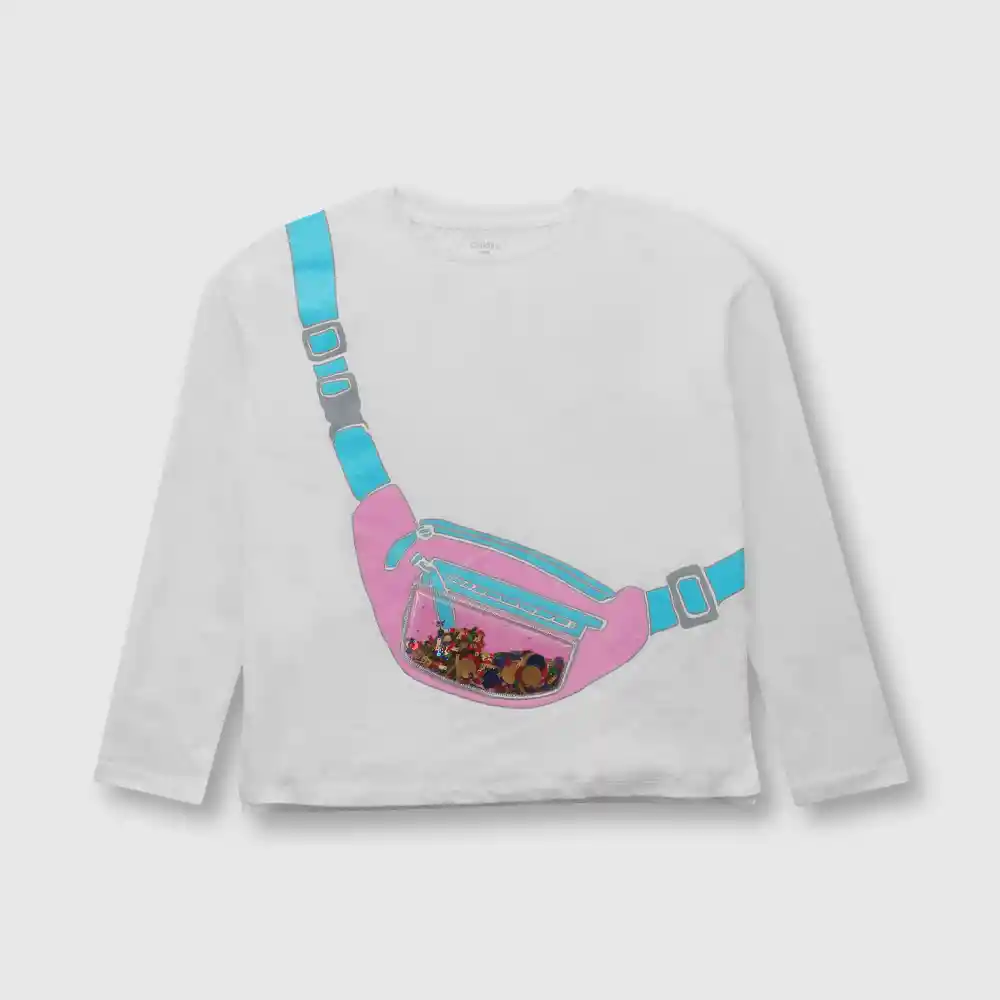 Polera Banano De Niña Blanco Talla 10 Años