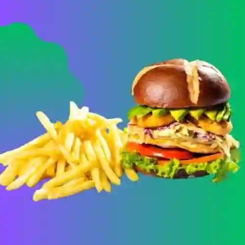 Burger Not Chicken + Papas Fritas