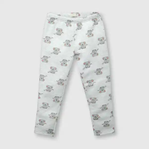 Pijama de Franela de Niña Gris Melange Talla 3A Colloky