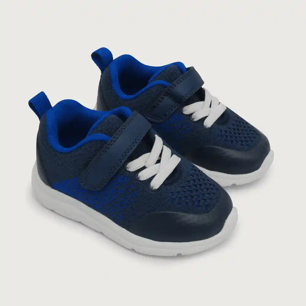 Zapatillas Deportiva Reciclada Velcro Niño Azul Talla 22