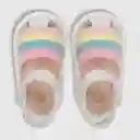 Sandalias Cerrada Con Arcoiris De Niña Blanco Talla 15