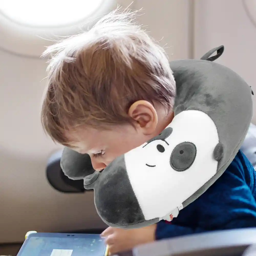 Miniso Almohada Para Viaje Con Memory Foam Panda Gris Oscuro