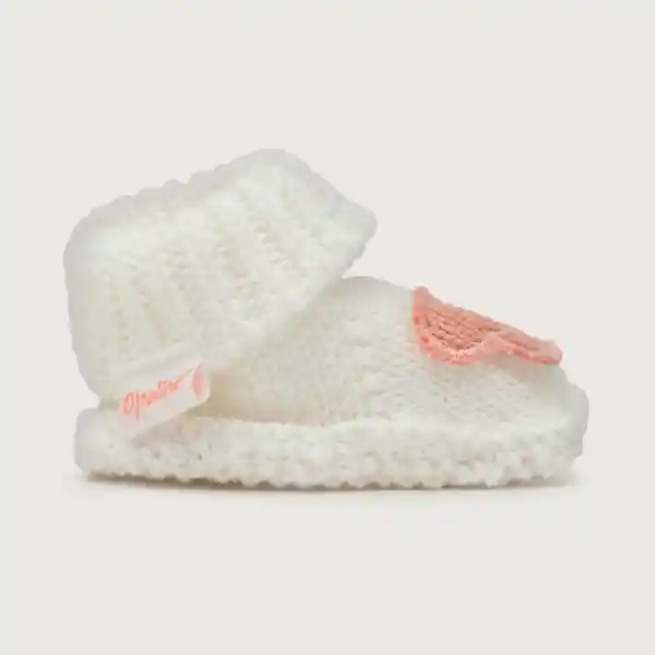 Pantuflas Tejida Mariposa de Bebé Niña Blanco Opaline