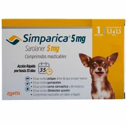 Simparica Antipulgas Para Perro y Gato 1 Comprimido