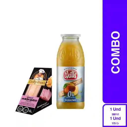Combo Combo Sándwich de Jamón y Queso + Néctar Watts Durazno 0%