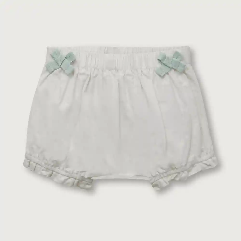 Short De Bebé Bombacho Niño Blanco Talla 9m