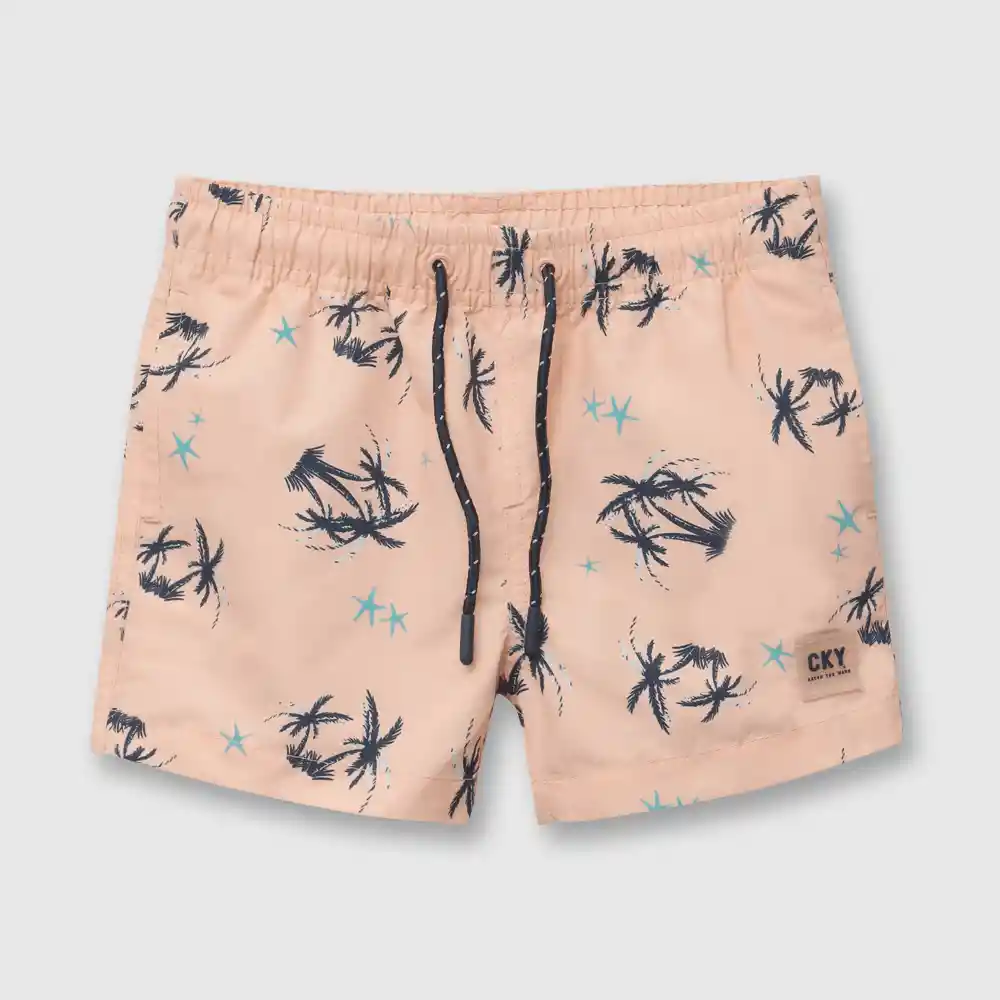 Traje De Baño Tropical De Niño Naranjo Talla 12/18 Meses