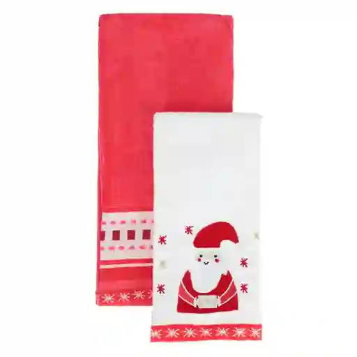 Set de Toalla Algodón Bordado Navidad Casaideas