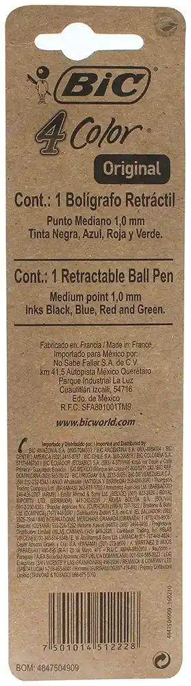 Bic Bolígrafo Original 4 en 1