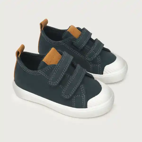 Zapatillas Urbana Velcro Doble de Niño Azul Talla 20 Opaline