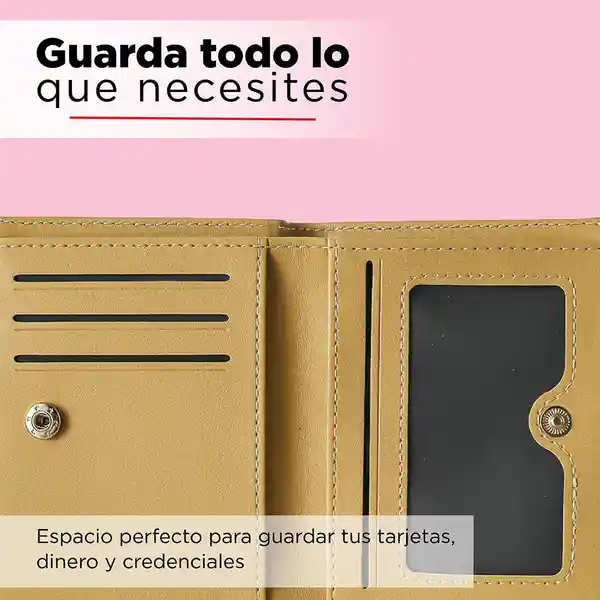 Billetera Corta de Mujer Con Hoja de Metal Miniso