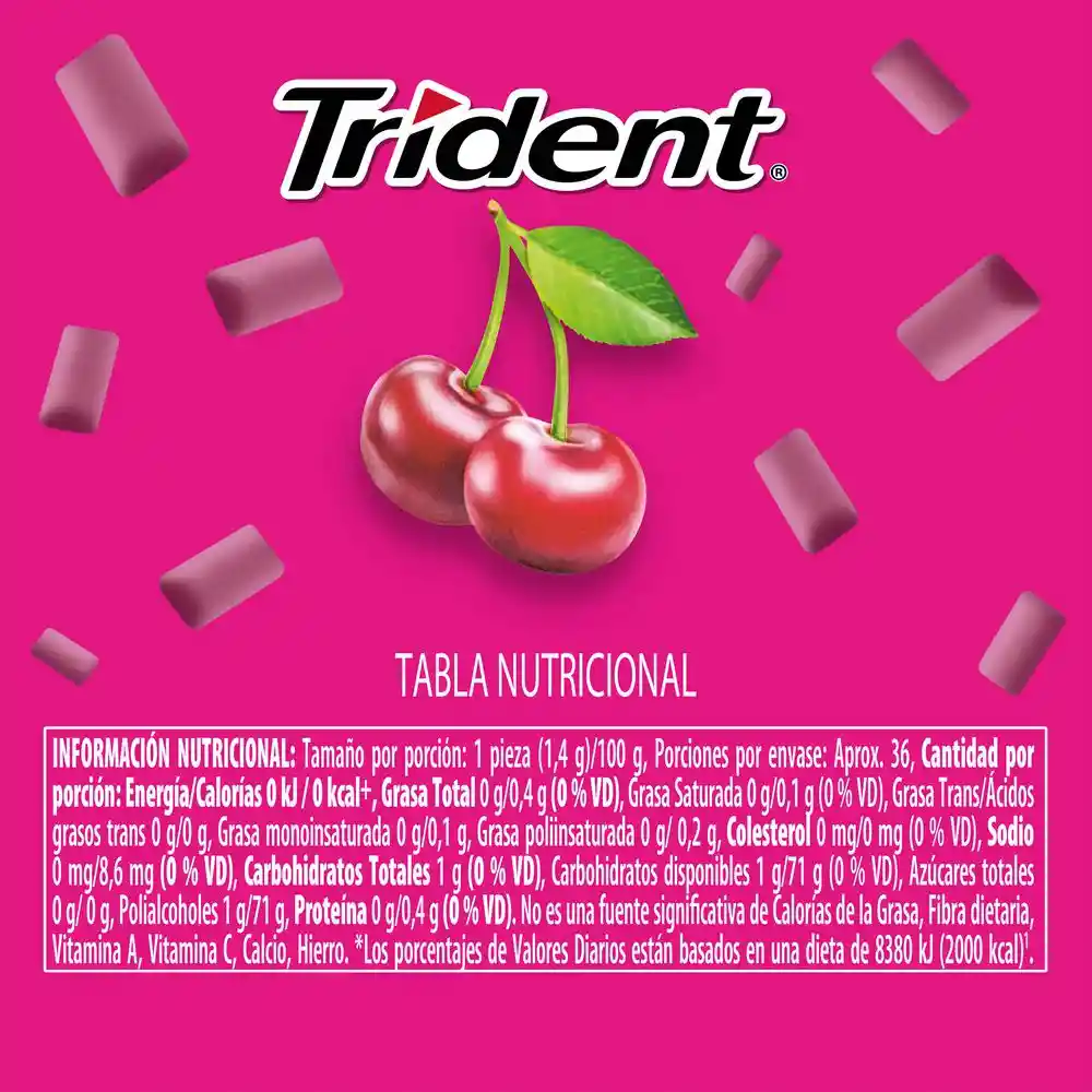 Trident Chicle Sabor Cereza