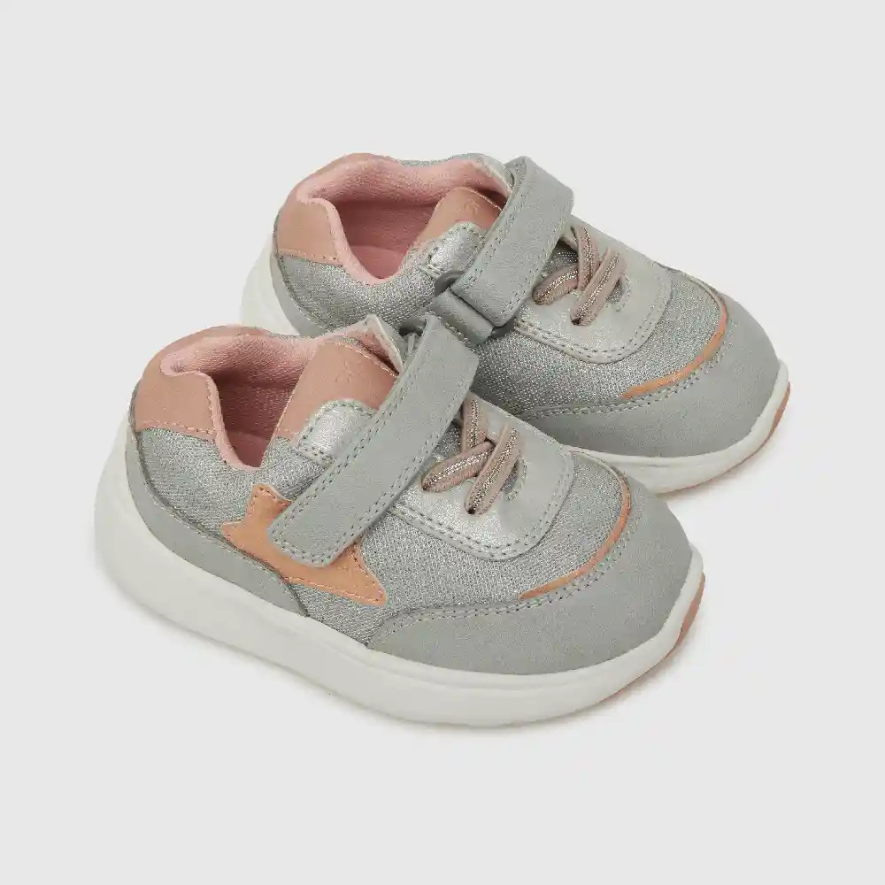 Zapatillas Estrella Para Niña Gris Talla 19