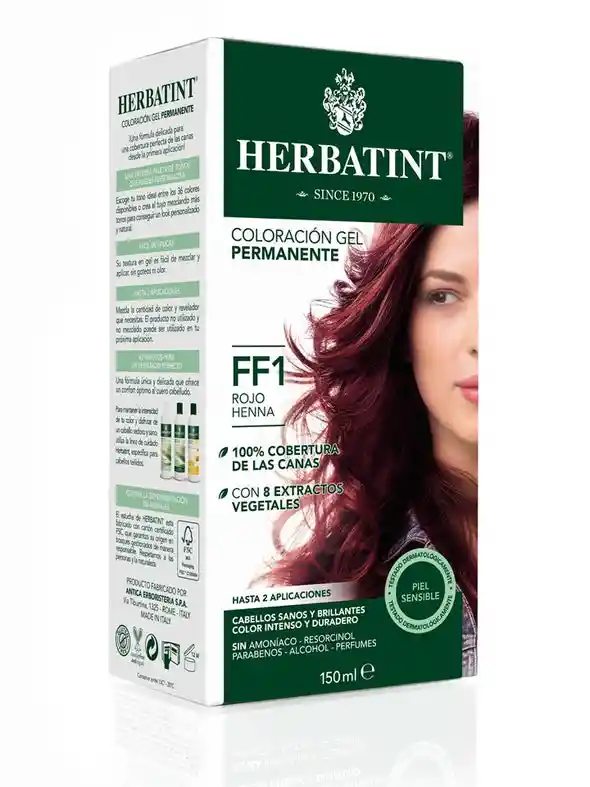 Herbatint Tinte Capilar Permanente FF1 Color Rojo Henna