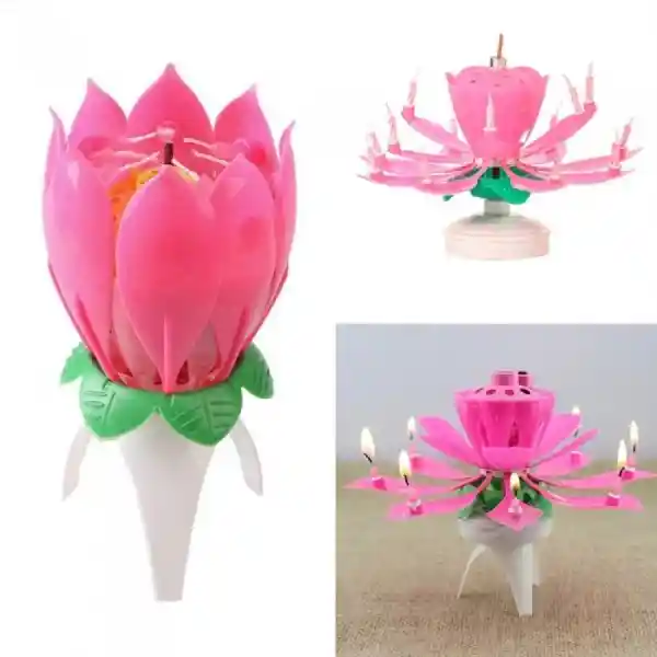 Vela Musical Flor de Loto