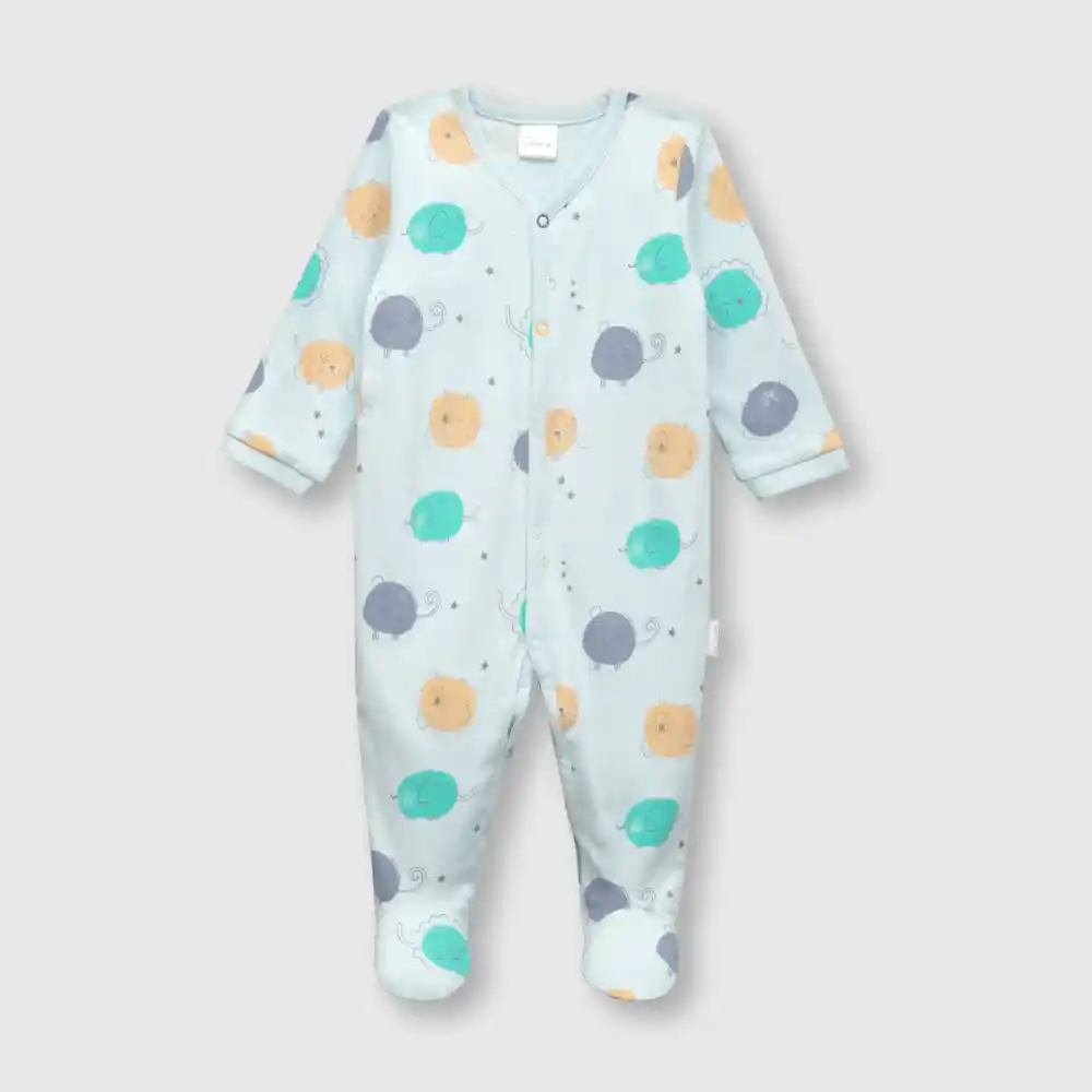 Enterizo Osito Animalitos Bebé Niño Celeste Talla 6/9m