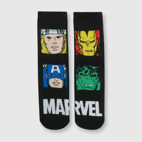 Calcetines Marvel Antideslizante Niño Negro Talla 34/37 Colloky