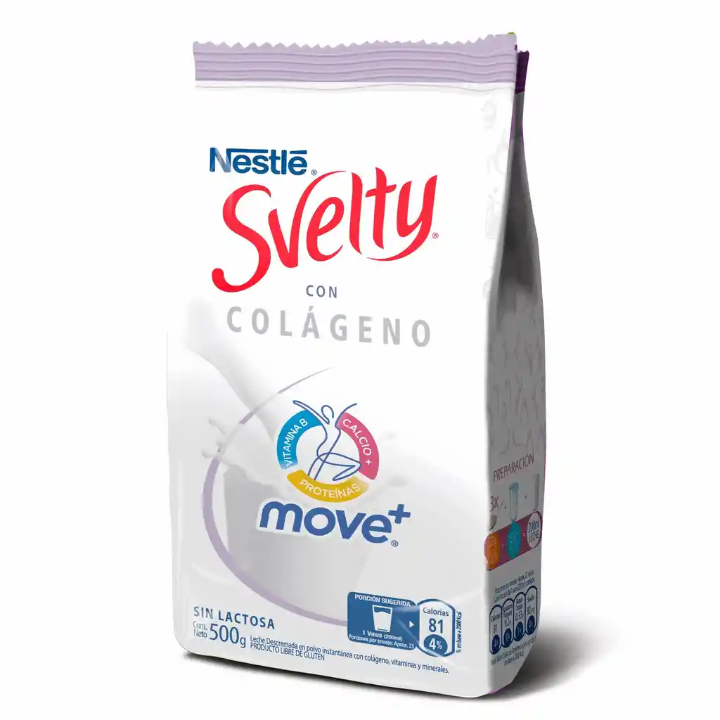 Svelty Leche En Polvo Move+ Con Colageno Sin Lactosa