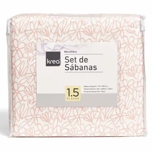 Krea Sábana Estampada Flor Rosada 120 gsm