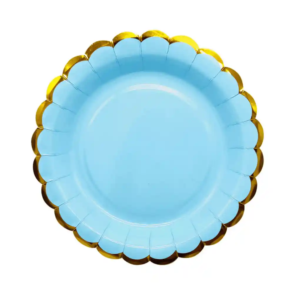 Fiestamania Plato Carton Pastel Celeste