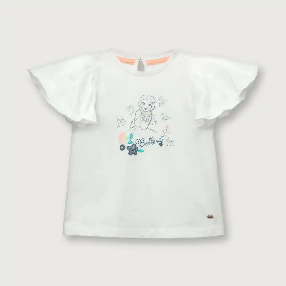 Polera Disney Princesas Niña Blanca Talla 2a