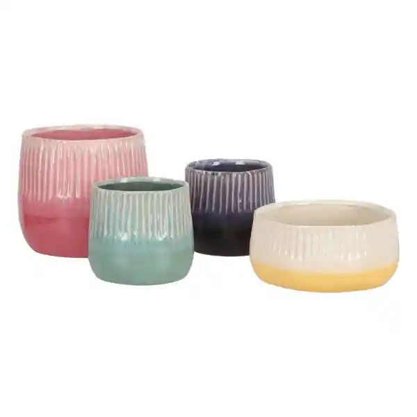 Maceta de Cerámica Con Textura 19.7 x 17.5 cm Casaideas