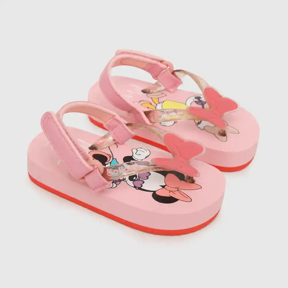 Sandalias Hawaiana Ajuste Disney De Niña Rosado Talla 21