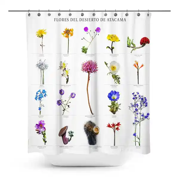 Cortina Baño Flores Del Desierto de Atacama