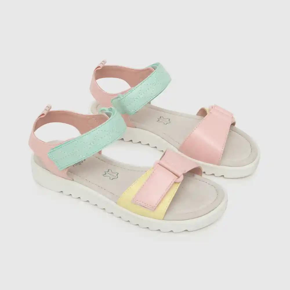 Sandalias Dos Velcros De Niña Rojo Talla 28