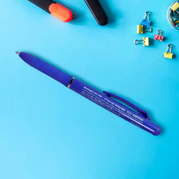 Pluma Borrable 0.7 mm Celeste Miniso