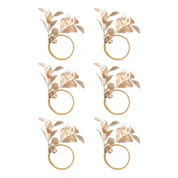 Set Anillo Servilleta Con Ramas Navidad 9 x 10 x 54 cm Casaideas