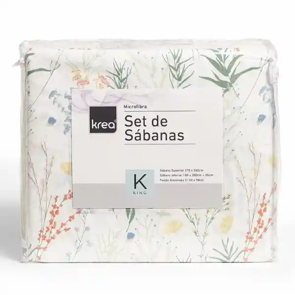 Sábana Estampada King Plaza Primavera Microfibra 120 g