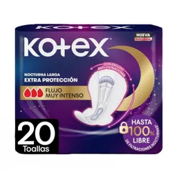 Kotex Toalla Higiénica Nocturna Larga Ultra Delgada Tela Suave