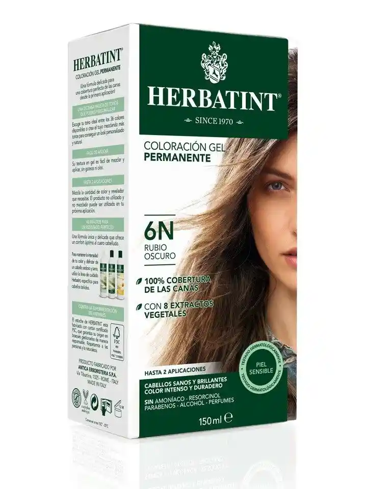Herbatint Tintura Permanente Tono 6N Rubio Oscuro
