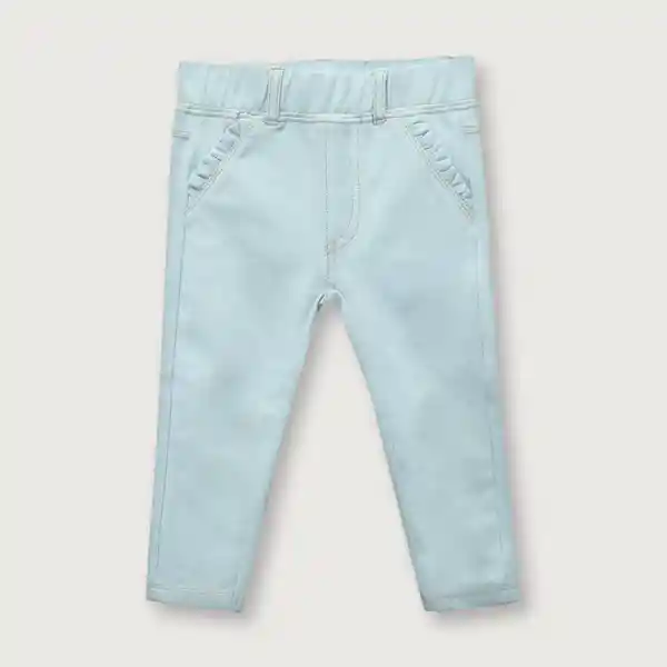 Jegging Ruchas en Los Bolsillos de Niña Celeste T.12M Opaline