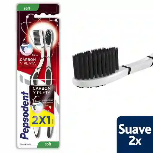 Pepsodent Pack Cepillo Dental Carbón y Plata