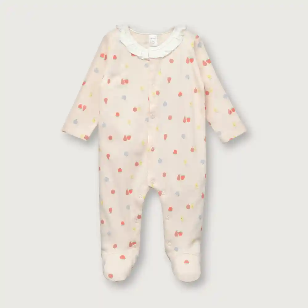 Enterizo Osito De Niña Frutas Damasco Talla 6m