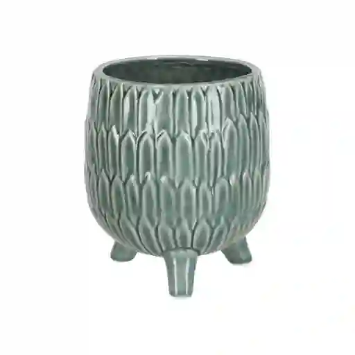 Maceta de Cerámica Con Diseño y Patas 16 cm Casaideas
