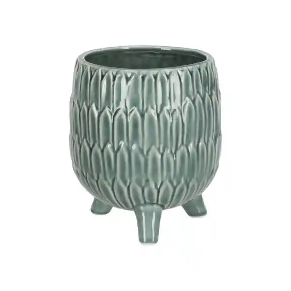 Maceta de Cerámica Con Diseño y Patas 16 cm Casaideas