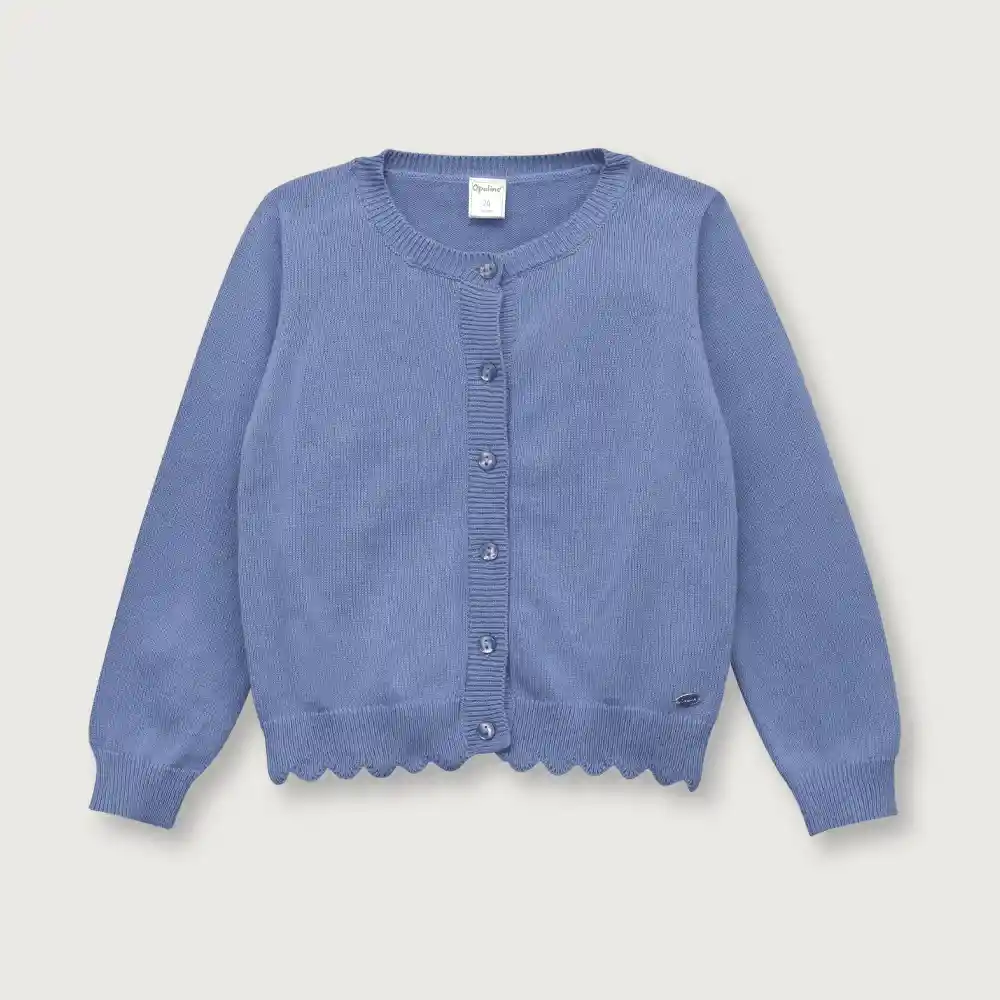 Chaleco Con Ondas Denim Niña Talla 9M Opaline