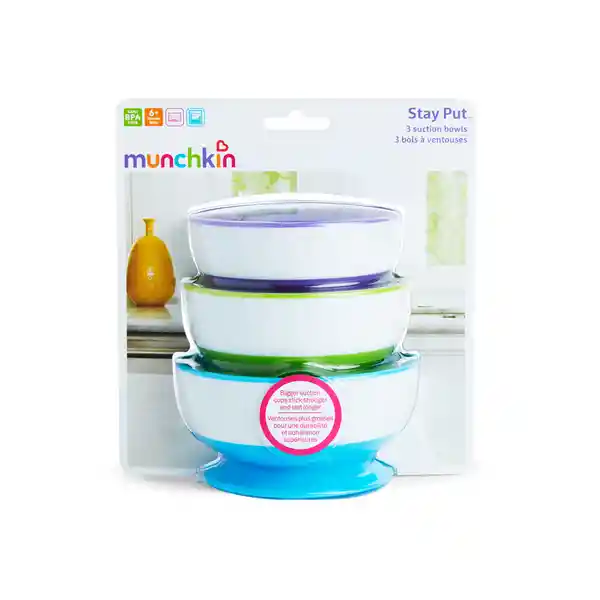 Set De 3 Bowls Con Antideslizante Munchkin