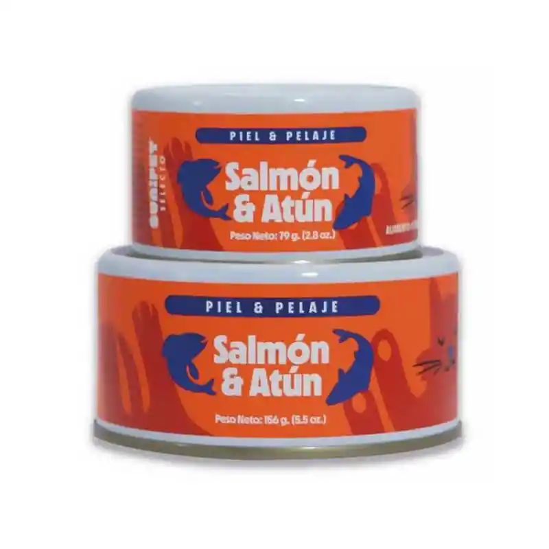 Alimento Húmedo Suniselecto Piel y Pelaje Para Gatos Salmón y Atun